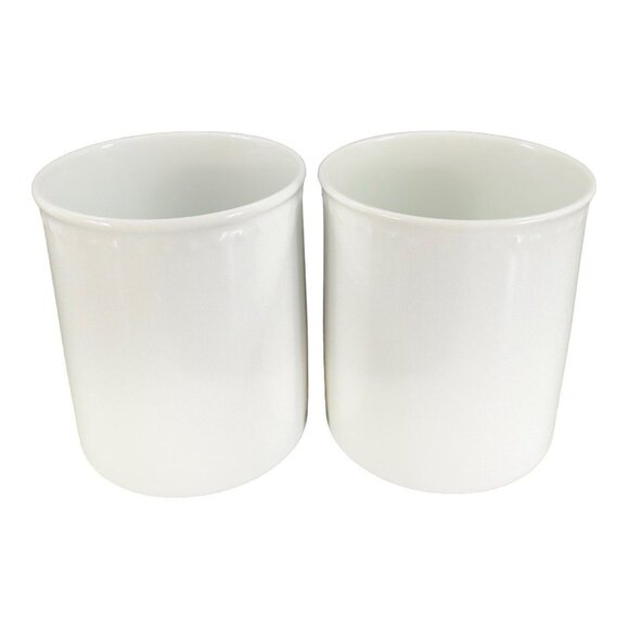 Crate & Barrel Staccato White Coffee Tea Mug Cup Kathleen Willis Japan Set 3 VTG - Picture 3 of 16